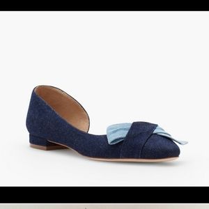 4/$25 Talbots Edison D'orsay Bowtie Denim Flats